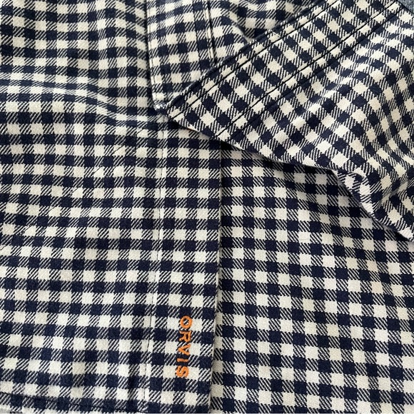 Orvis Navy/White Ghingham Check Flannel Shirt, Sz L - Picture 14 of 15